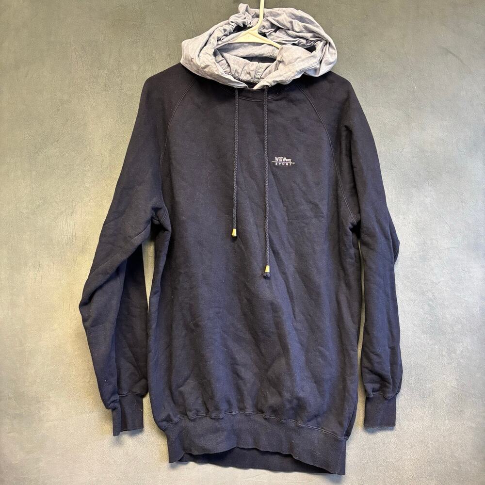 WilliWear Sport Vintage Navy Hoodie Medium Colorblock Hood 90s Streetwear